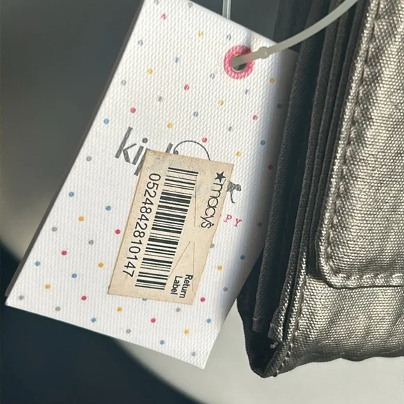 New Kipling Zuma Metallic Pewter Croc Embossed Crossbody Travel Organizer - Picture 3 of 13